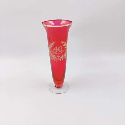 CELEBRATE 40 YEARS W/ PRETTY RED VASE