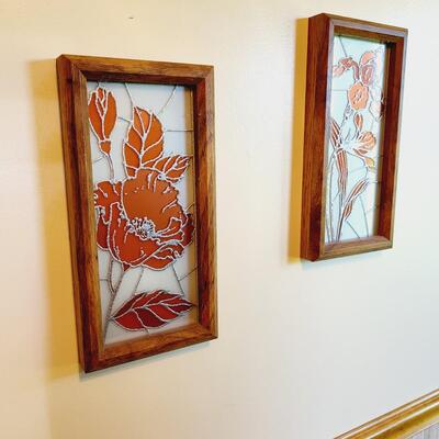 4PC VINTAGE TURNER "STAINED GLASS" WALL ART