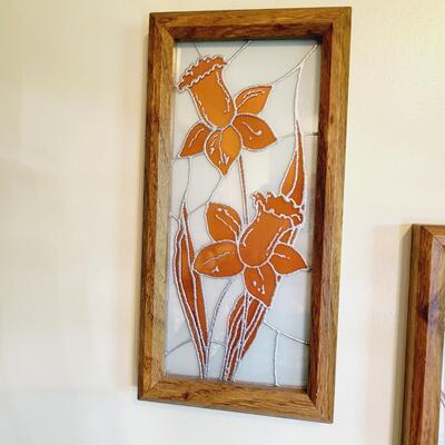 4PC VINTAGE TURNER "STAINED GLASS" WALL ART