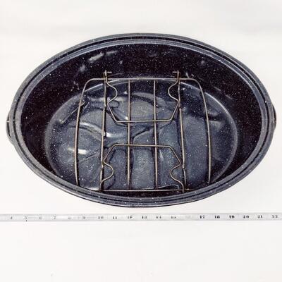 LARGE ENAMEL ROASTING PAN