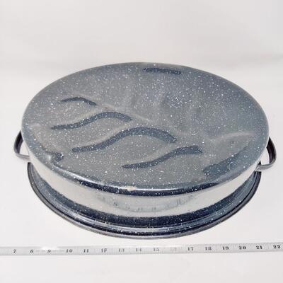 LARGE ENAMEL ROASTING PAN