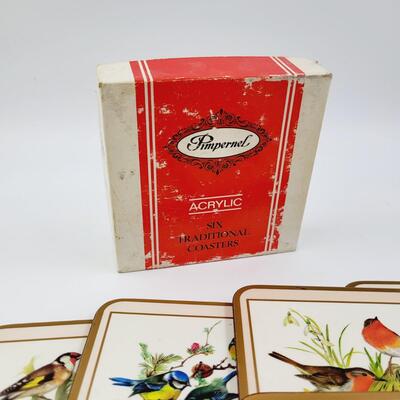 VINTAGE BIRD COASTER SET