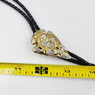 GOLD TONED "NUGGET" BOLO TIE