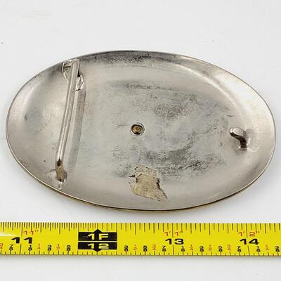 NICKLE HORSE COLLECTABLE BELT BUCKLE