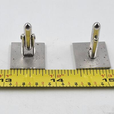 SWANK SILVER TONED CUFF LINKS