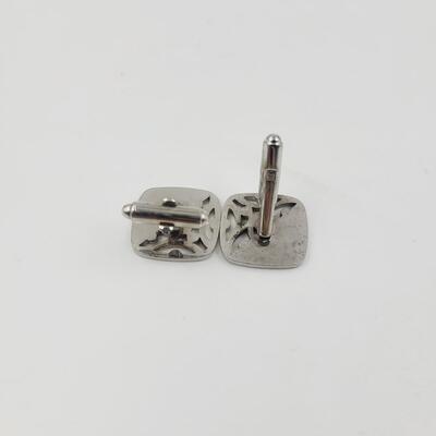 SWANK SILVER TONED CUFF LINKS