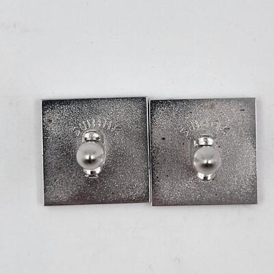 SWANK SILVER TONED CUFF LINKS
