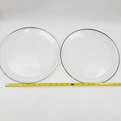 LARGE PYREX GLASS PLATTERS - 2pc
