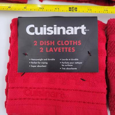 RED KITCHEN CLOTH BUNDLE INCLUDING CUISINART