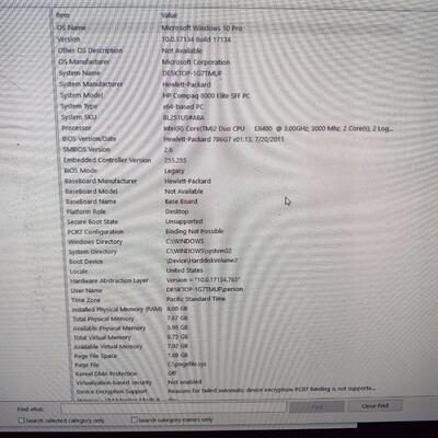 HP COMPAQ 8000 ELITE (WINDOWS 10 PRO) / AOC MONITOR AND ACCESSORIES