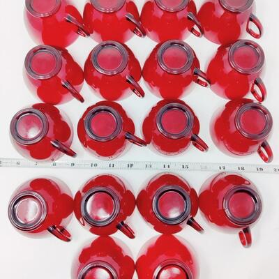 AMAZING VINTAGE ANCHOR HOCKING RUBY RED TEA CUPS 18 PCS