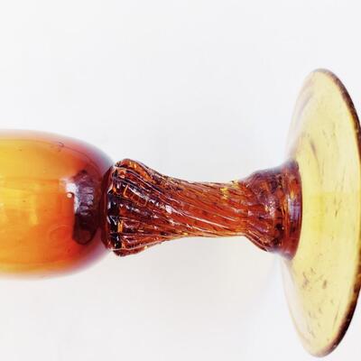 PRETTY VINTAGE AMBER FOOTED VASE