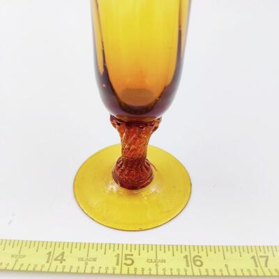 PRETTY VINTAGE AMBER FOOTED VASE