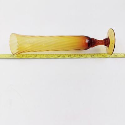 PRETTY VINTAGE AMBER FOOTED VASE