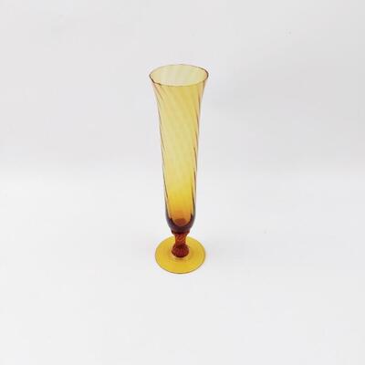 PRETTY VINTAGE AMBER FOOTED VASE