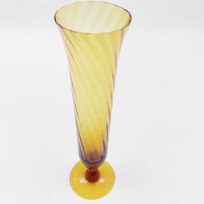 PRETTY VINTAGE AMBER FOOTED VASE