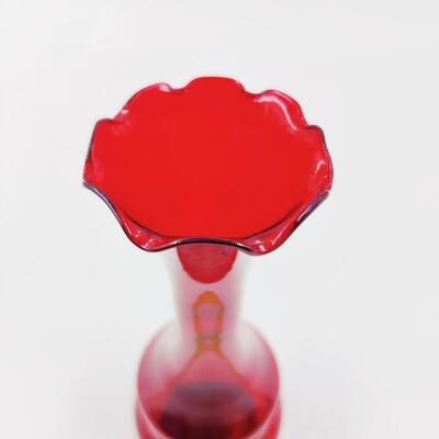 CHARMING RUBY RED MID CENTURY VASE