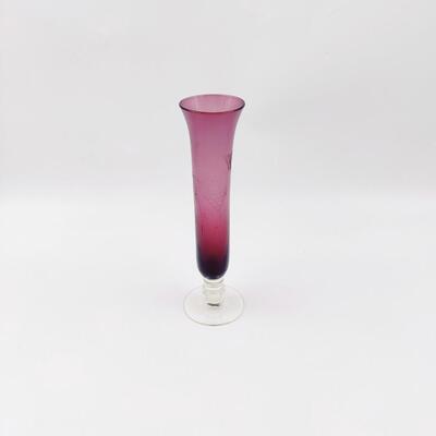 PERFECT PURPLE VASE W/ ETCHED GRAPES