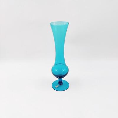 VINTAGE BLUE COLONY GLASS VASE MADE IN ITALY