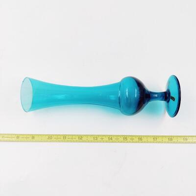 VINTAGE BLUE COLONY GLASS VASE MADE IN ITALY