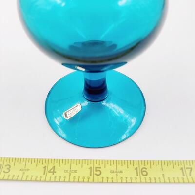 VINTAGE BLUE COLONY GLASS VASE MADE IN ITALY