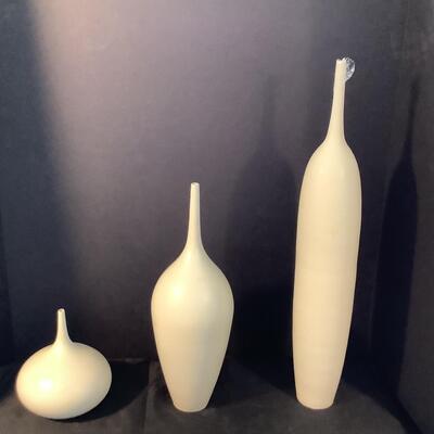 Lot. 3057  Three Pc Set of Matte Sara Paloma 2014 Modern Vases