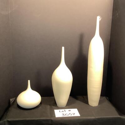 Lot. 3057  Three Pc Set of Matte Sara Paloma 2014 Modern Vases