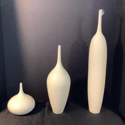 Lot. 3057  Three Pc Set of Matte Sara Paloma 2014 Modern Vases
