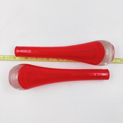 FABULOUS MID CENTURY RED TEAR DROP VASE PAIR