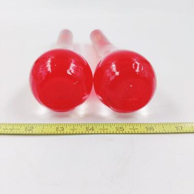 FABULOUS MID CENTURY RED TEAR DROP VASE PAIR