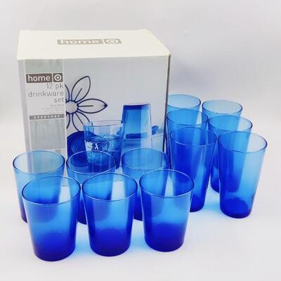 TARGET BLUE FLARE 12 PK DRINKWARE SET