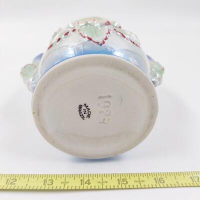 VINTAGE LUSTERWARE GLAZED CERAMIC VASE MADE IN BRAZIL