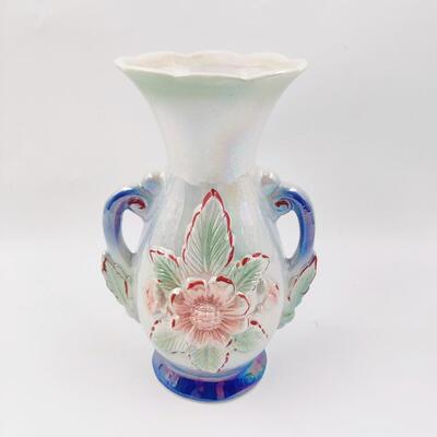 VINTAGE LUSTERWARE GLAZED CERAMIC VASE MADE IN BRAZIL