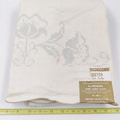 FANTASTIC SORRENTO LINEN TABLECLOTH AND NAPKINS CROSS-STITCH BY PROGRESS NO. 396