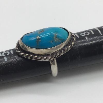 Chunky Vintage Turquoise Ring in Silver Setting