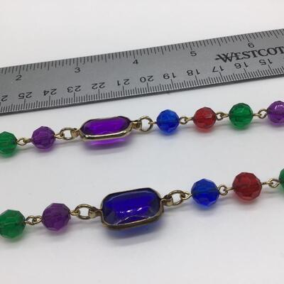 Vintage Faux Stone Multi Color Fashion Necklace