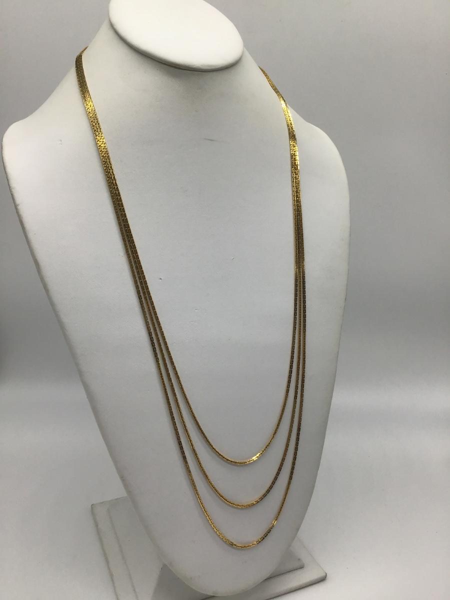 3Strand Gold Tone Fashion Necklace