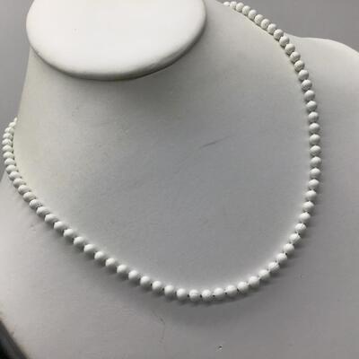 White Metal Beaded necklace