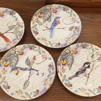 4 morning song bird plates