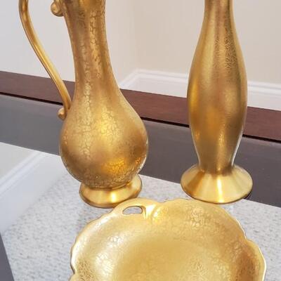 3 piece 22kt gold over China set