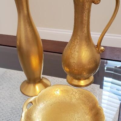 3 piece 22kt gold over China set