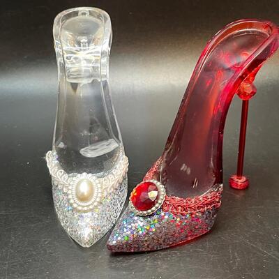 Miniature red and clear pumps
