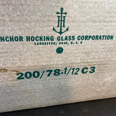 Vintage Anchor Hocking -  2 Serving Trays and 4 Cups