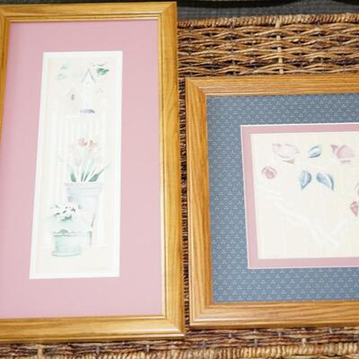 PAPER SCULPTURE OF PASTELS SIGNED MATTED AND FRAMED IN OAK FRAMES