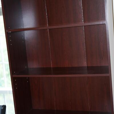 THREE SHELF UNIT WITH CABINET BELOW WITH BRUSHED CHROME HANDLES