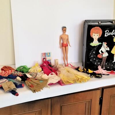 Lot #122 Vintage Barbie Case, Doll, Clothes