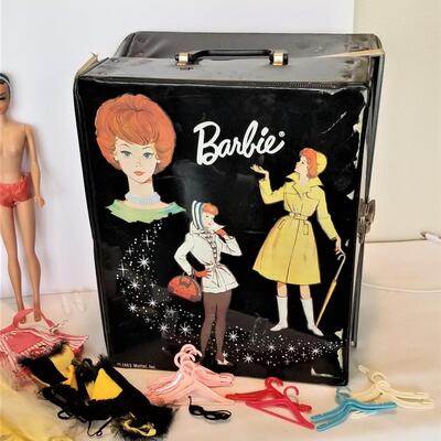 Lot #122 Vintage Barbie Case, Doll, Clothes