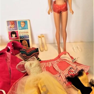 Lot #122 Vintage Barbie Case, Doll, Clothes