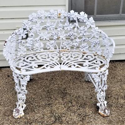 Lot #125  Vintage Cast Iron Garden Settee