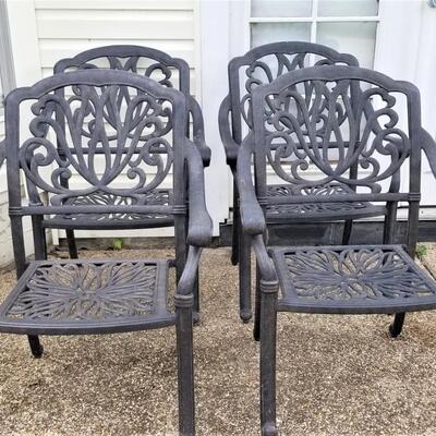 Lot #127  Set of 4 Cast Aluminum Patio Chairs